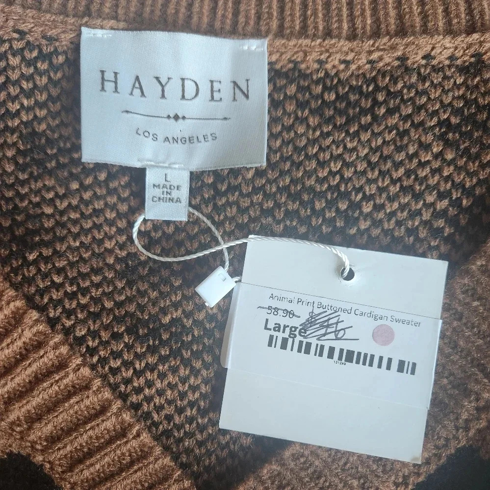 NWT‎ LG Hayden Animal Print Button Cardigan - Picture 6 of 9